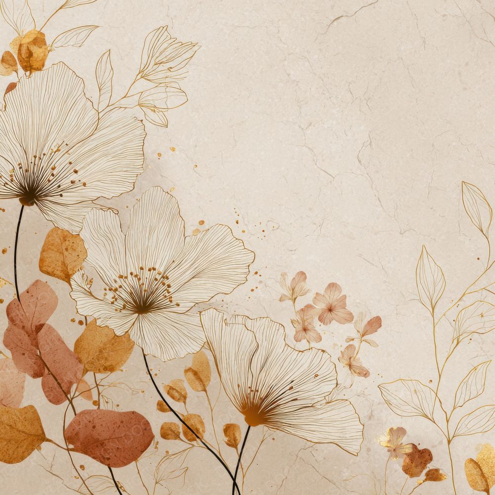 Parchment Botanical Outline Background Digital Paper Pack (DDD000191)