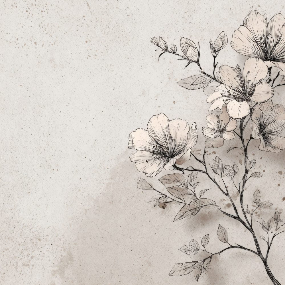 Pearl Botanical Ink Background Digital Paper Pack (DDD000192)