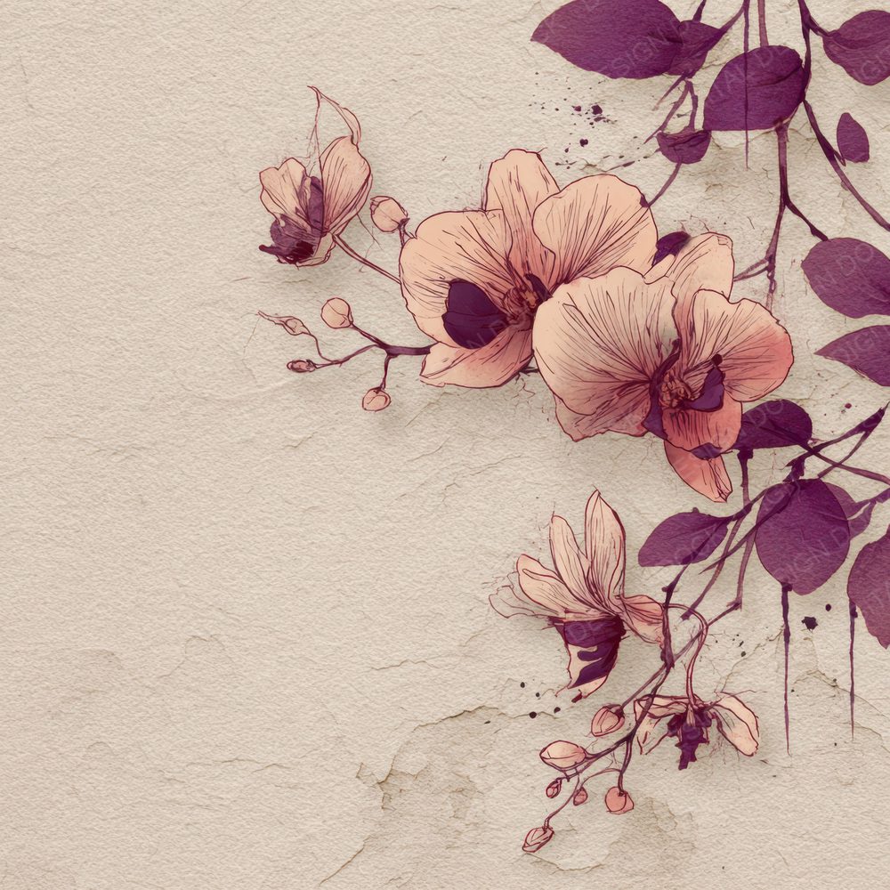 Plum Orchid Ink Background Digital Paper Pack (DDD000194)