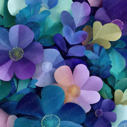 Sculptural Floral Forms Background Digital Paper Pack (DDD000195)
