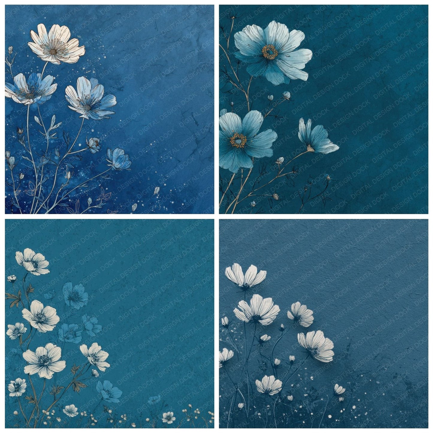 Slate Anemone Ink Background Digital Paper Pack (DDD000196)