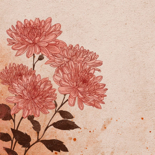Blush Floral Ink Edge Background Digital Paper Pack (DDD000202)