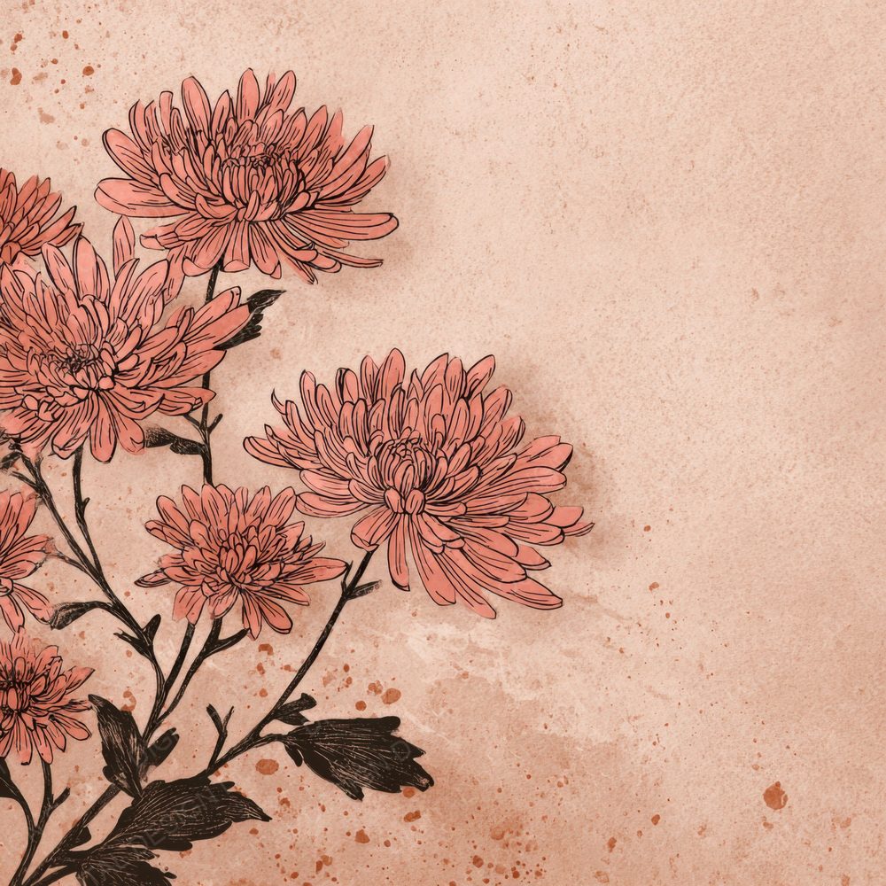 Blush Floral Ink Edge Background Digital Paper Pack (DDD000202)