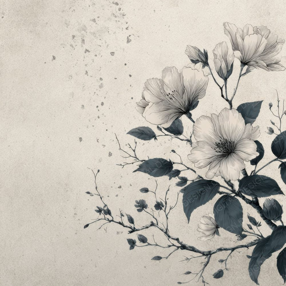 Cloud Botanical Ink Background Digital Paper Pack (DDD000205)