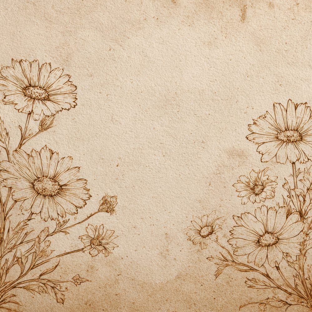 Daisy Natural Tones Sketch Background Digital Paper Pack (DDD000206)