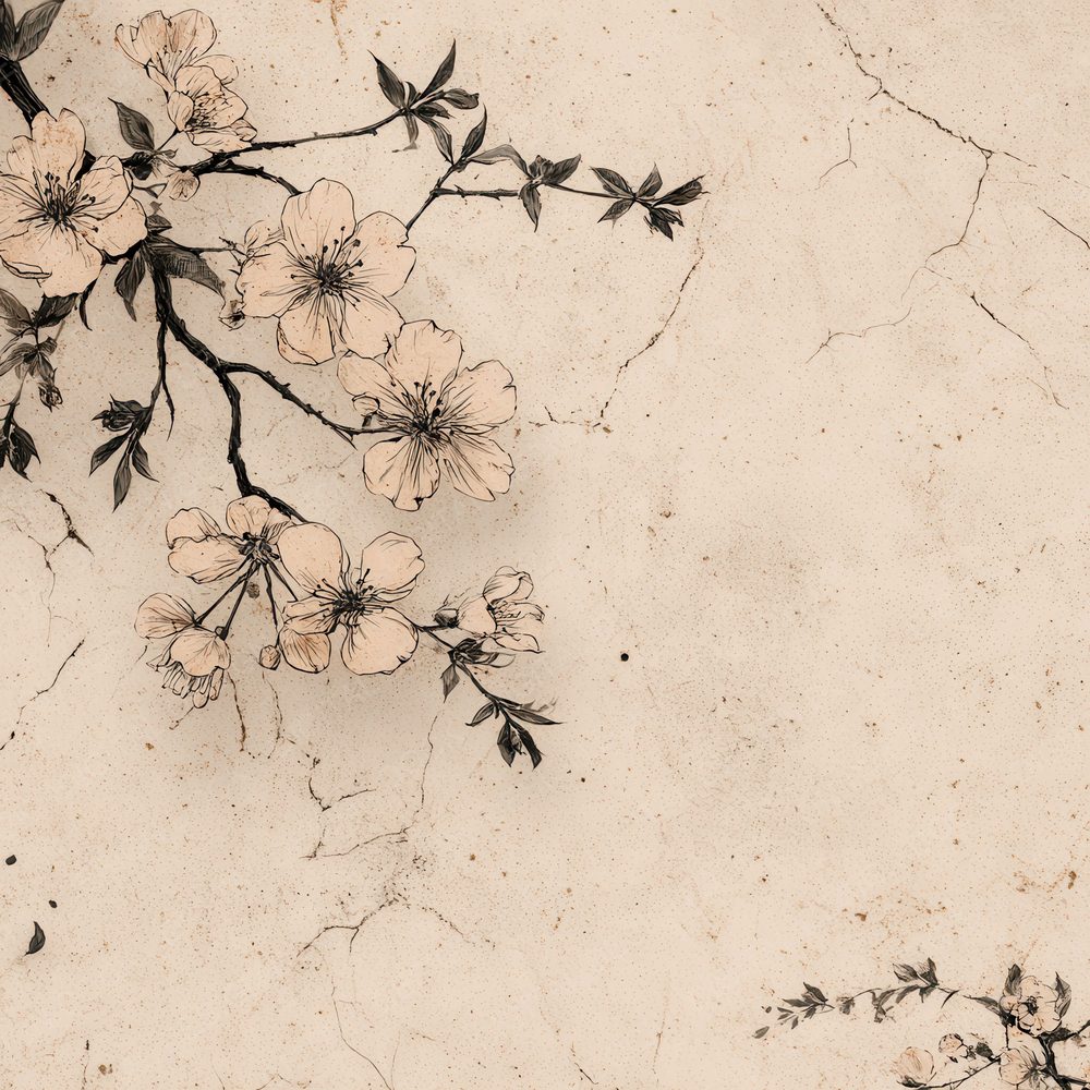 Fading Floral Ink Outline Background Digital Paper Pack (DDD000209)