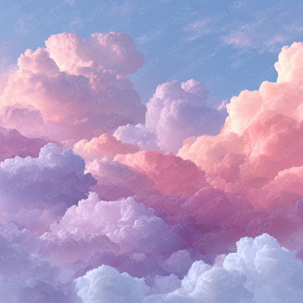Pastel Fantasy Cloud Background Digital Paper Pack (DDD000216)