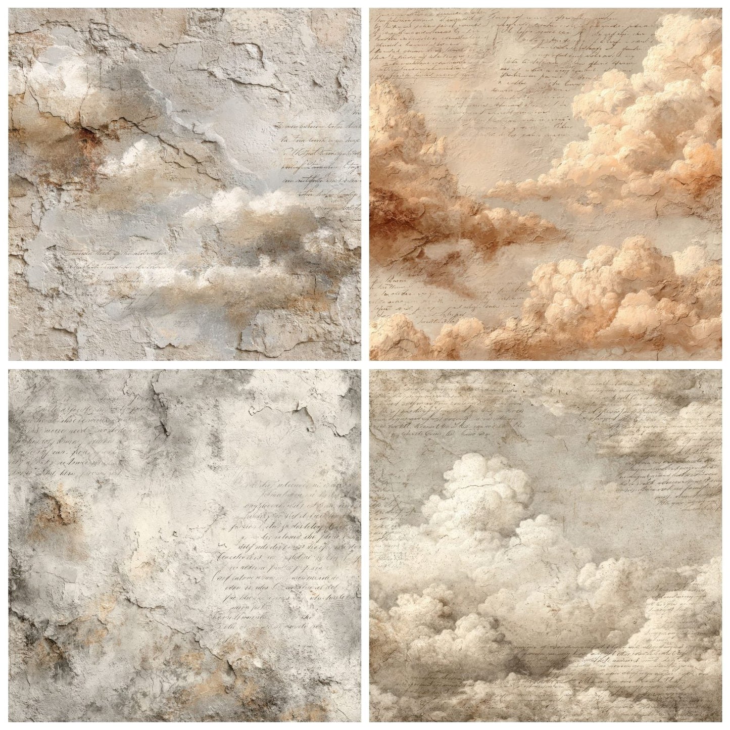 Chalk Cloud Script Background Digital Paper Pack (DDD000221)