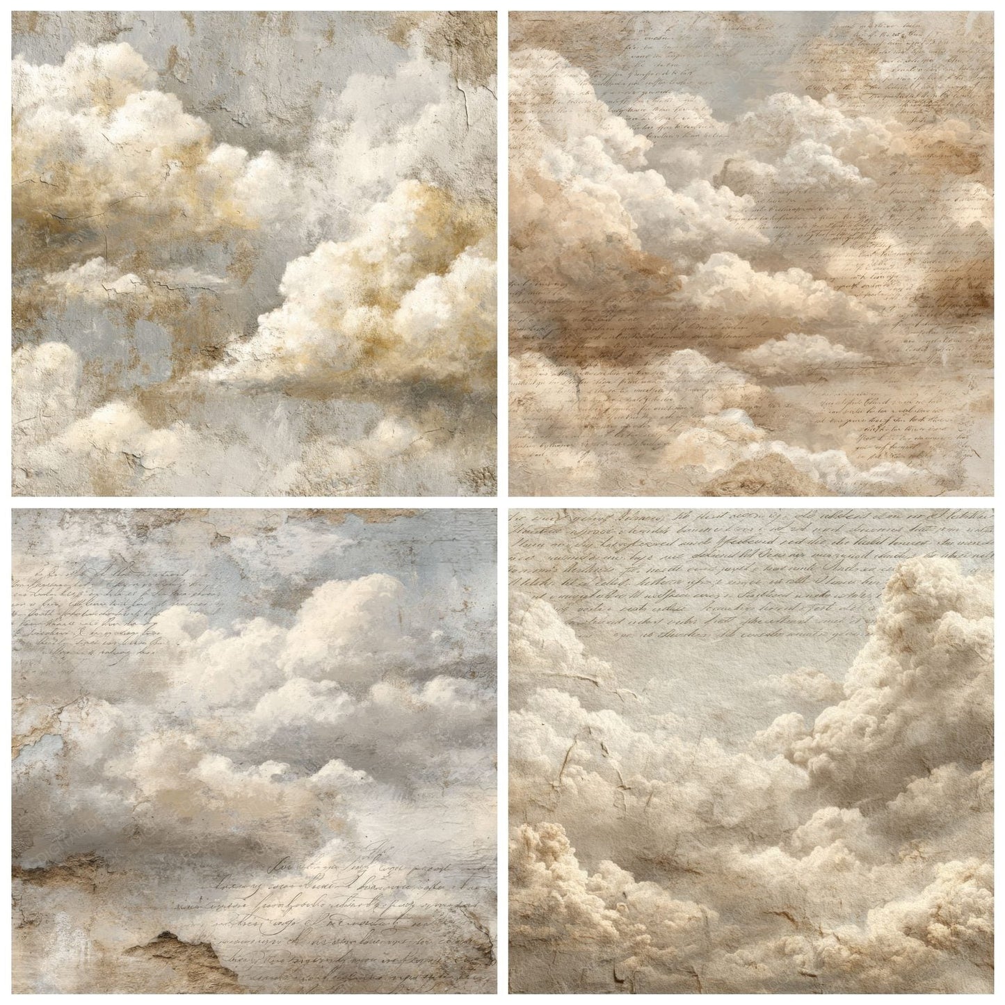 Chalk Cloud Script Background Digital Paper Pack (DDD000221)