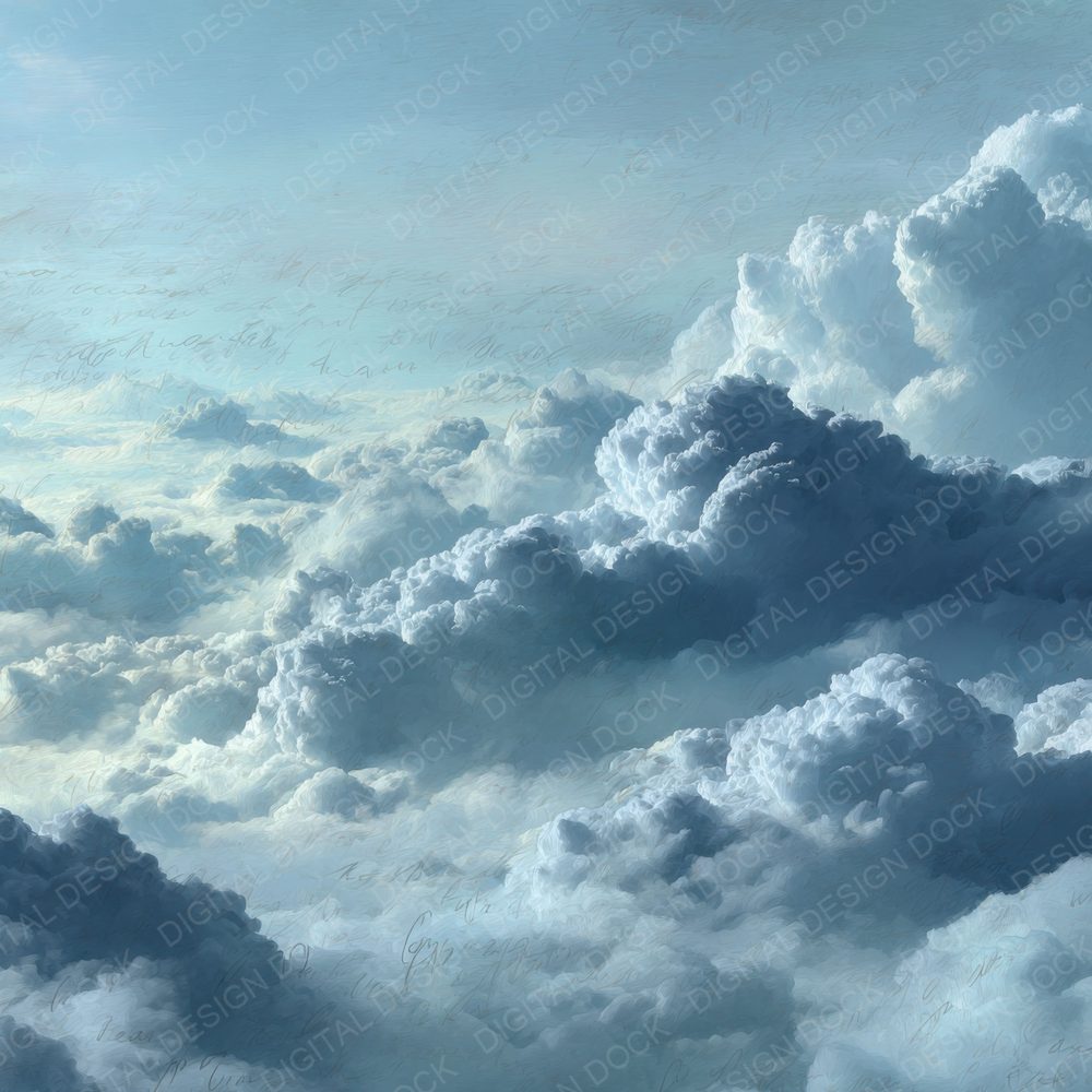 Morning Fog Script Cloud Background Digital Paper Pack (DDD000229)
