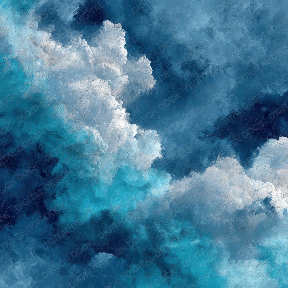 Painterly Storm Script Cloud Background Digital Paper Pack (DDD000231)