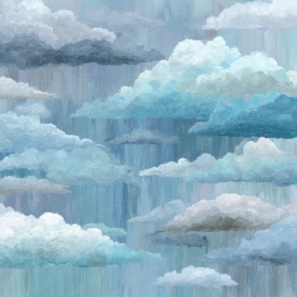 Rain Mist Script Cloud Background Digital Paper Pack (DDD000233)