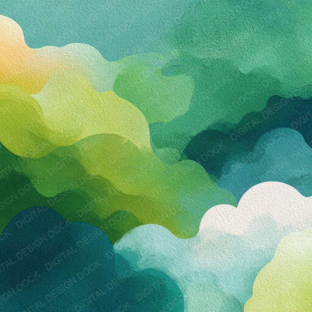 Seafoam Abstract Script Cloud Background Digital Paper Pack (DDD000234)