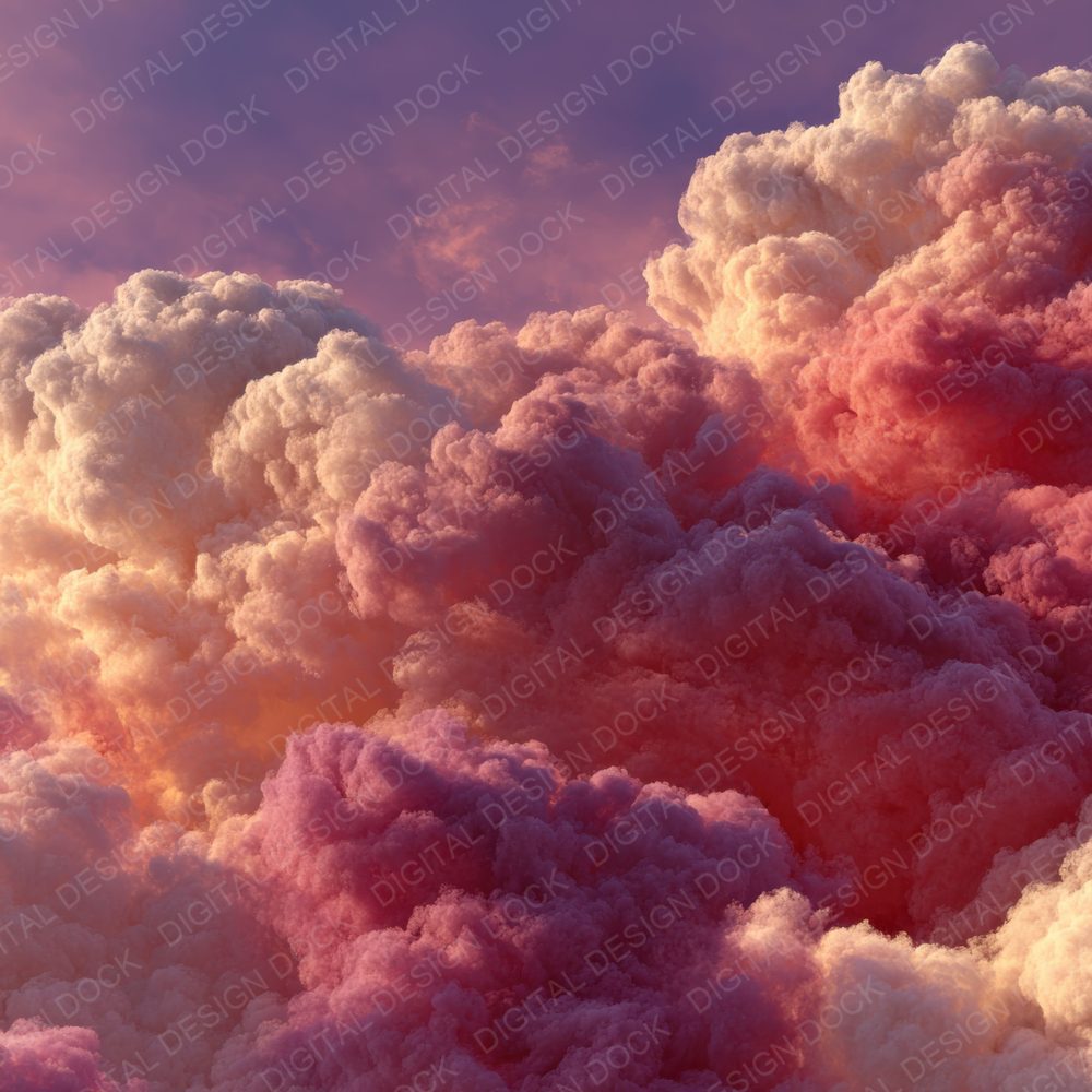 Sunset Haze Script Cloud Background Digital Paper Pack (DDD000236)