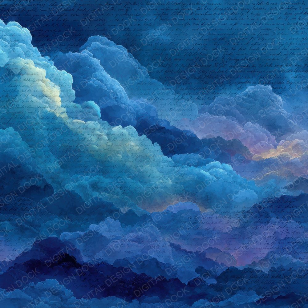 Vertical Storm Script Cloud Background Digital Paper Pack (DDD000239)