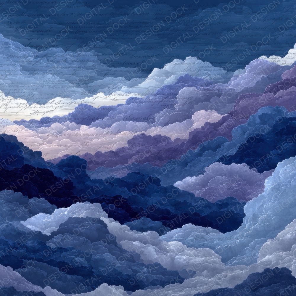 Vertical Storm Script Cloud Background Digital Paper Pack (DDD000239)