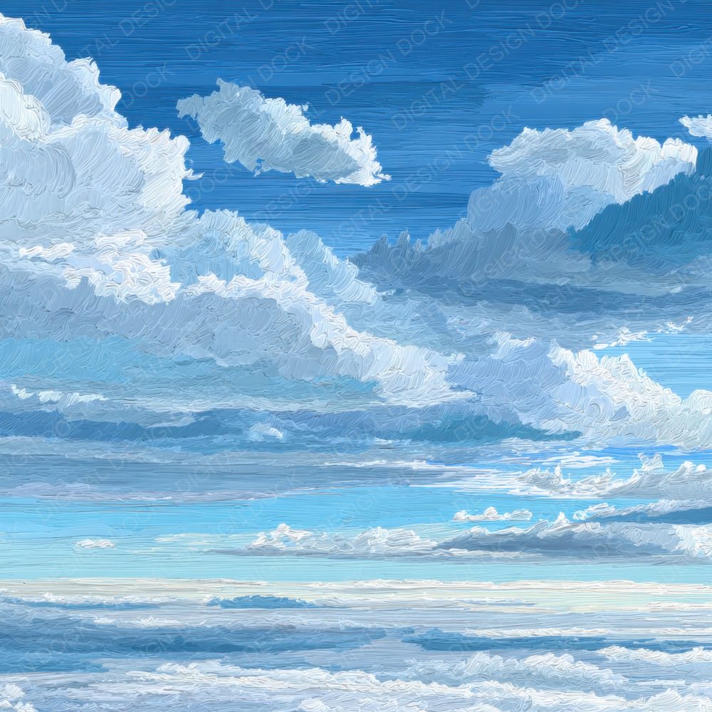 Winter Sky Script Cloud Background Digital Paper Pack (DDD000240)