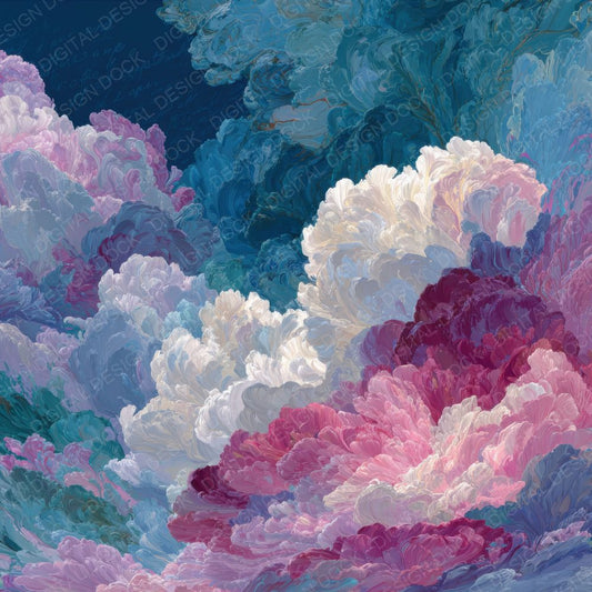 Colour Bloom Script Cloud Background Digital Paper Pack (DDD000244)