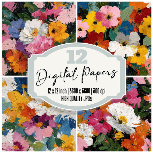 De Kooning Floral Gesture Background Digital Paper Pack (DDD000245)