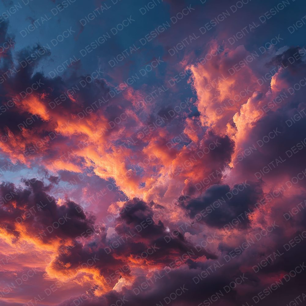 Dramatic Evening Sunset Background Digital Paper Pack (DDD000246)