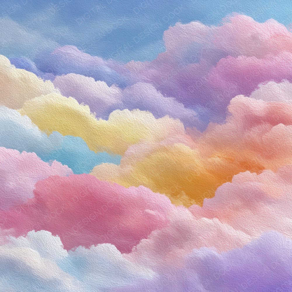 Dream Pastel Script Cloud Background Digital Paper Pack (DDD000247)