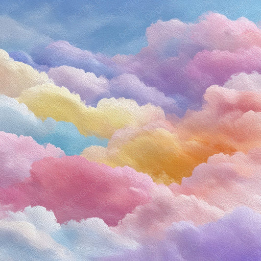 Dream Pastel Script Cloud Background Digital Paper Pack (DDD000247)