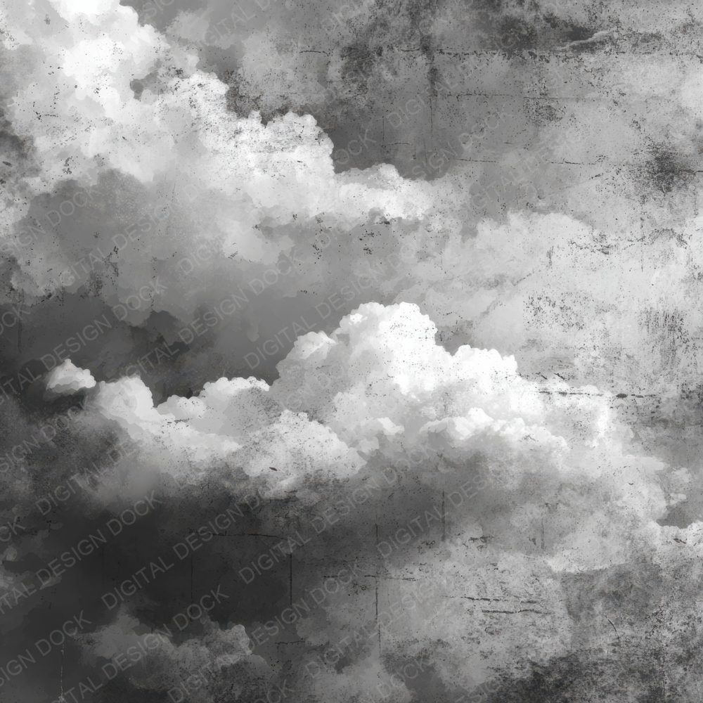 Graphite Sky Script Cloud Background Digital Paper Pack (DDD000249)
