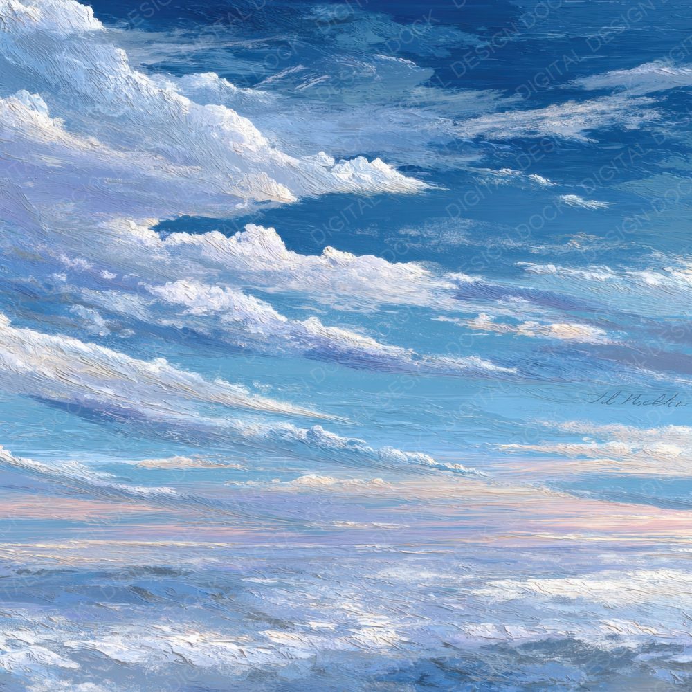 High Altitude Script Cloud Background Digital Paper Pack (DDD000250)