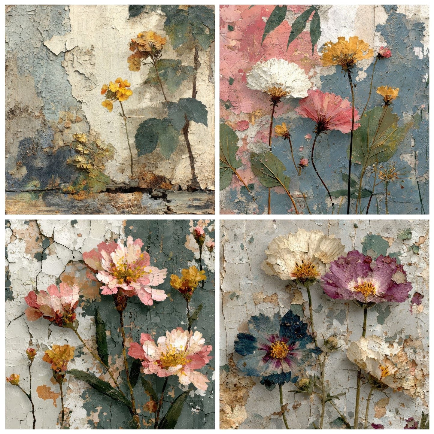 Kiefer Textured Floral Background Digital Paper Pack (DDD000252)