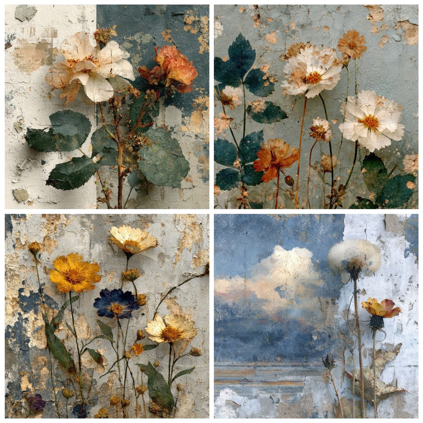 Kiefer Textured Floral Background Digital Paper Pack (DDD000252)