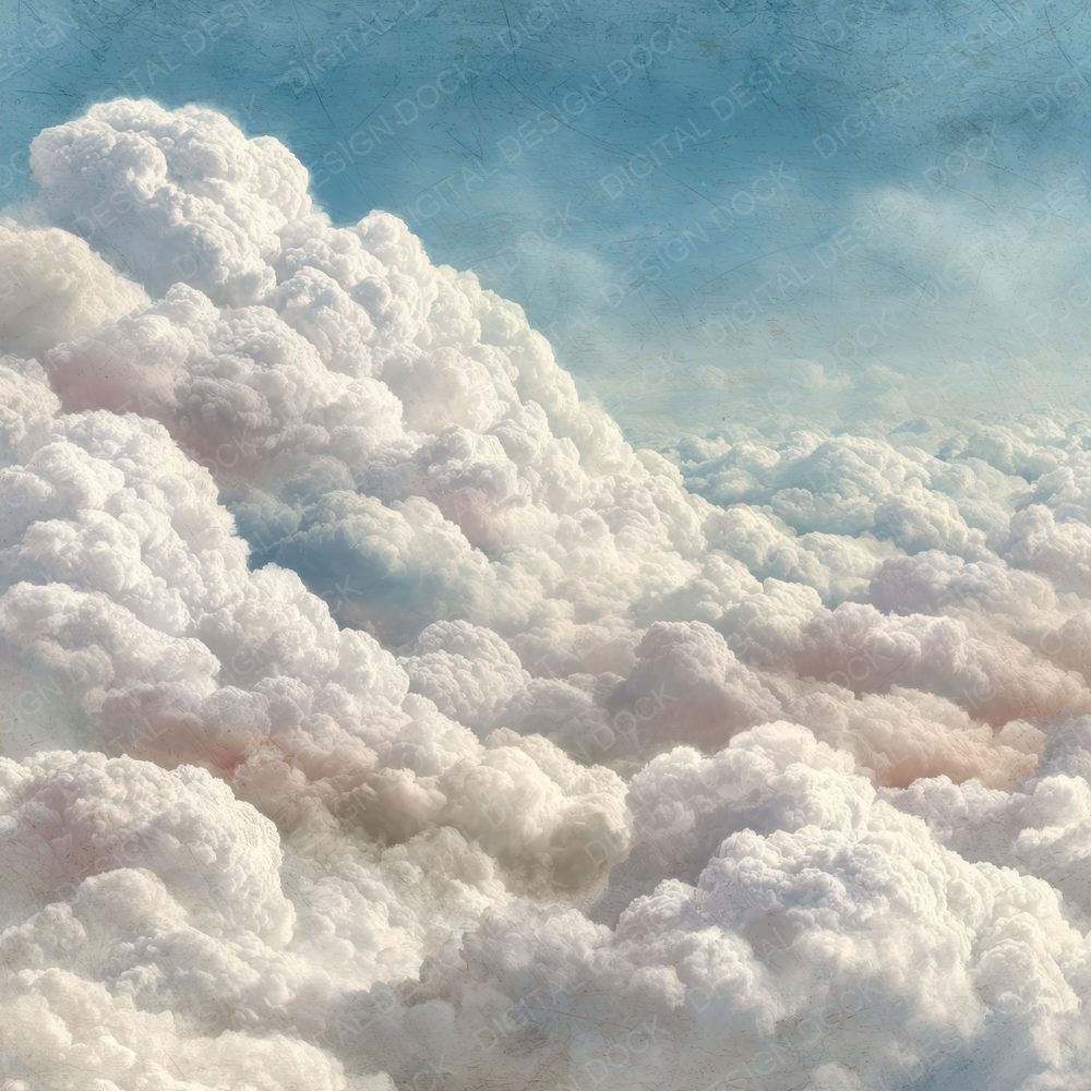 Morning Stratus Script Cloud Background Digital Paper Pack (DDD000255)
