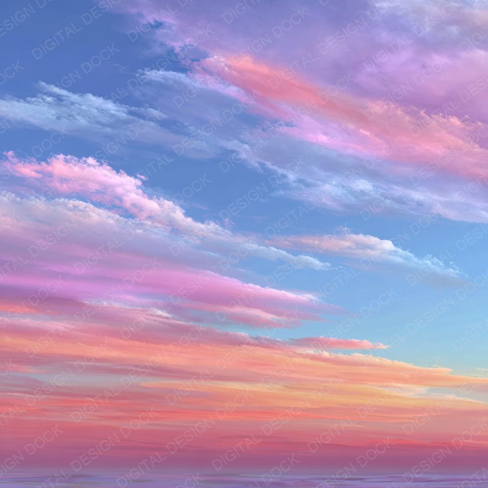 Pastel Sunset Sky Background Digital Paper Pack (DDD000257)
