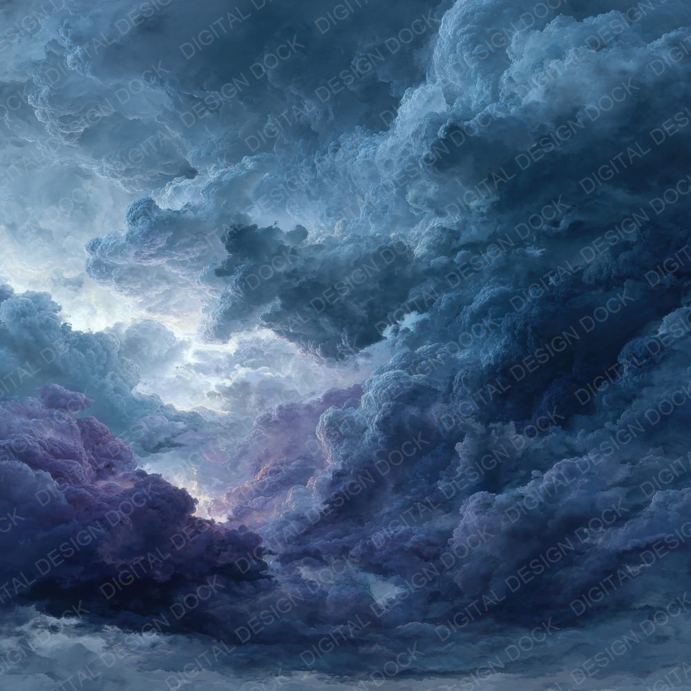 Storm Script Cloud Background Digital Paper Pack (DDD000258)