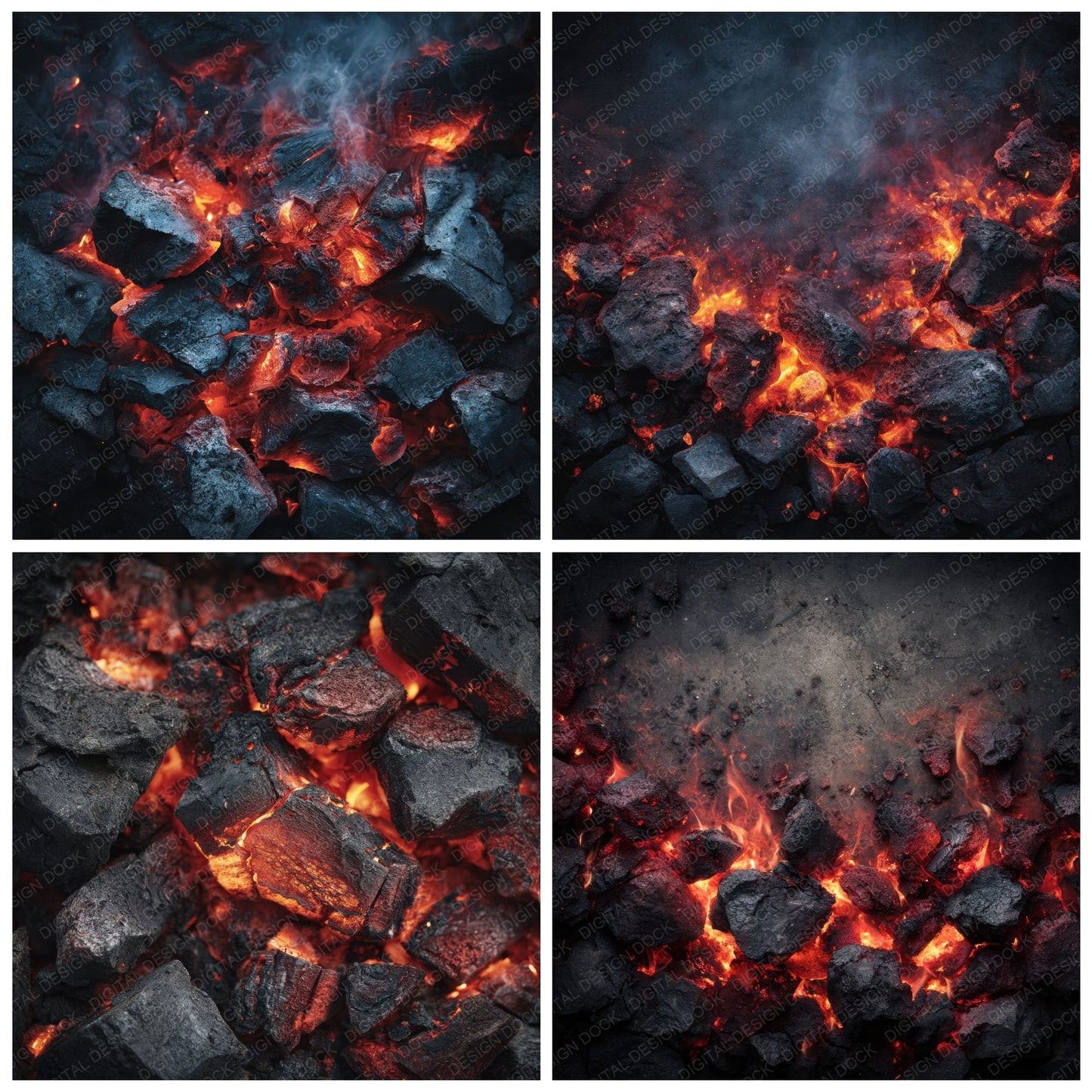 Burning Coal Overhead Background Digital Paper Pack (DDD000264)