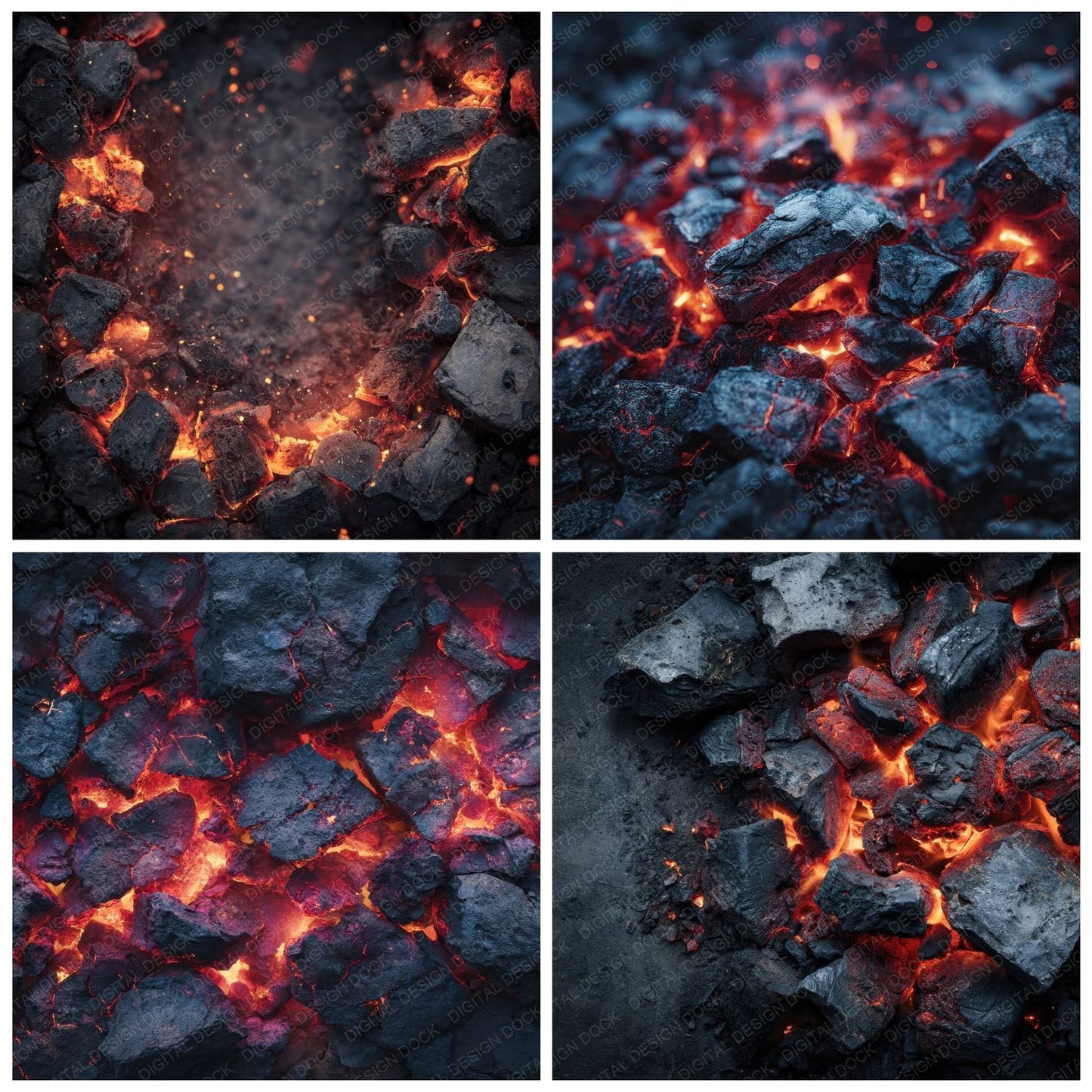 Burning Coal Overhead Background Digital Paper Pack (DDD000264)
