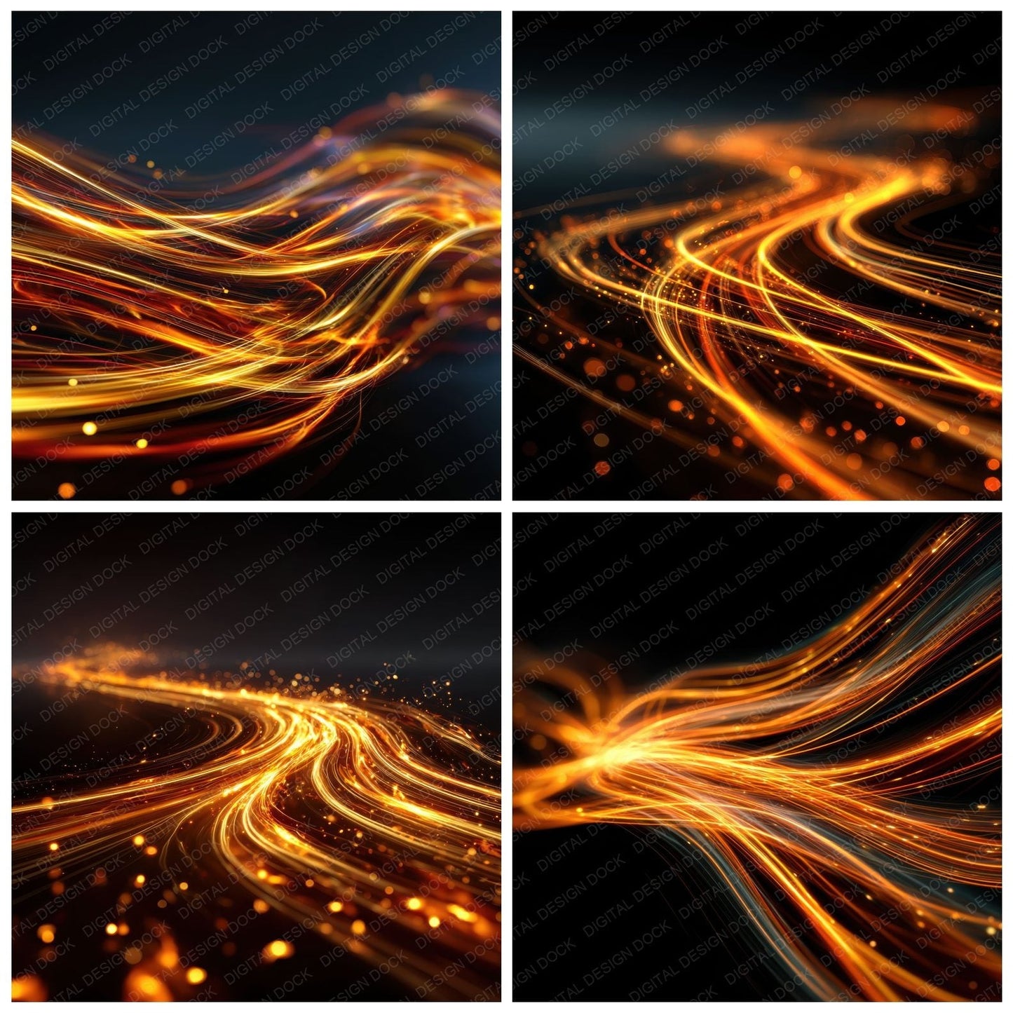 Fire Light Trails Background Digital Paper Pack (DDD000267)