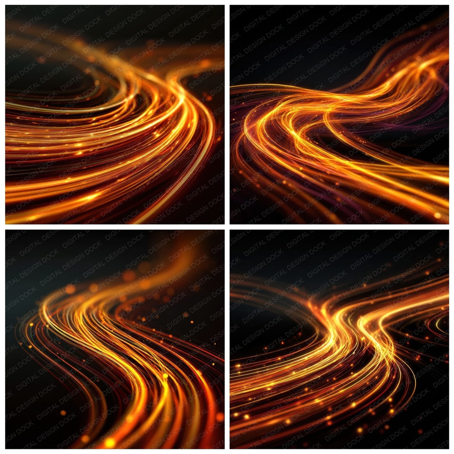 Fire Light Trails Background Digital Paper Pack (DDD000267)