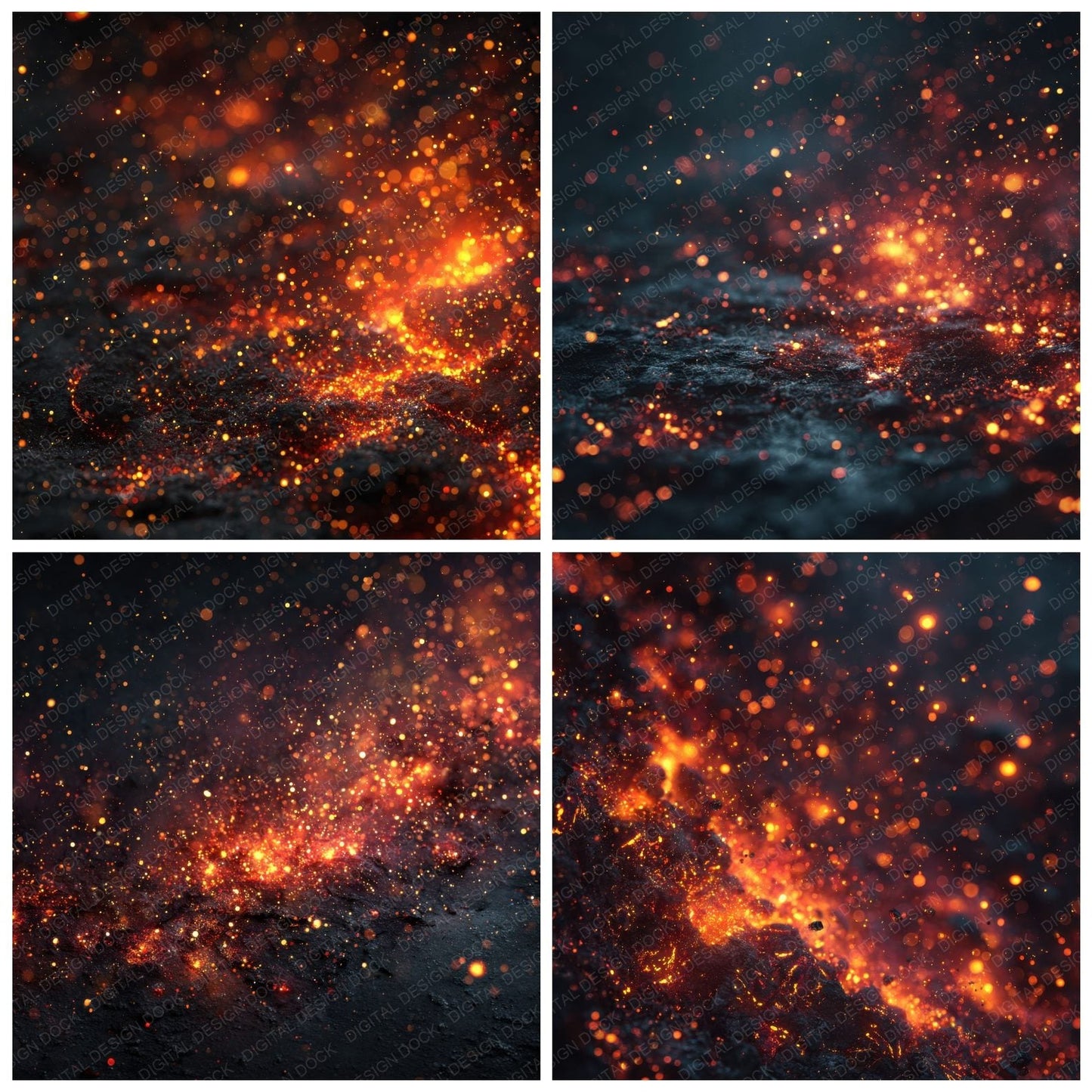 Glowing Ember Field Background Digital Paper Pack (DDD000269)