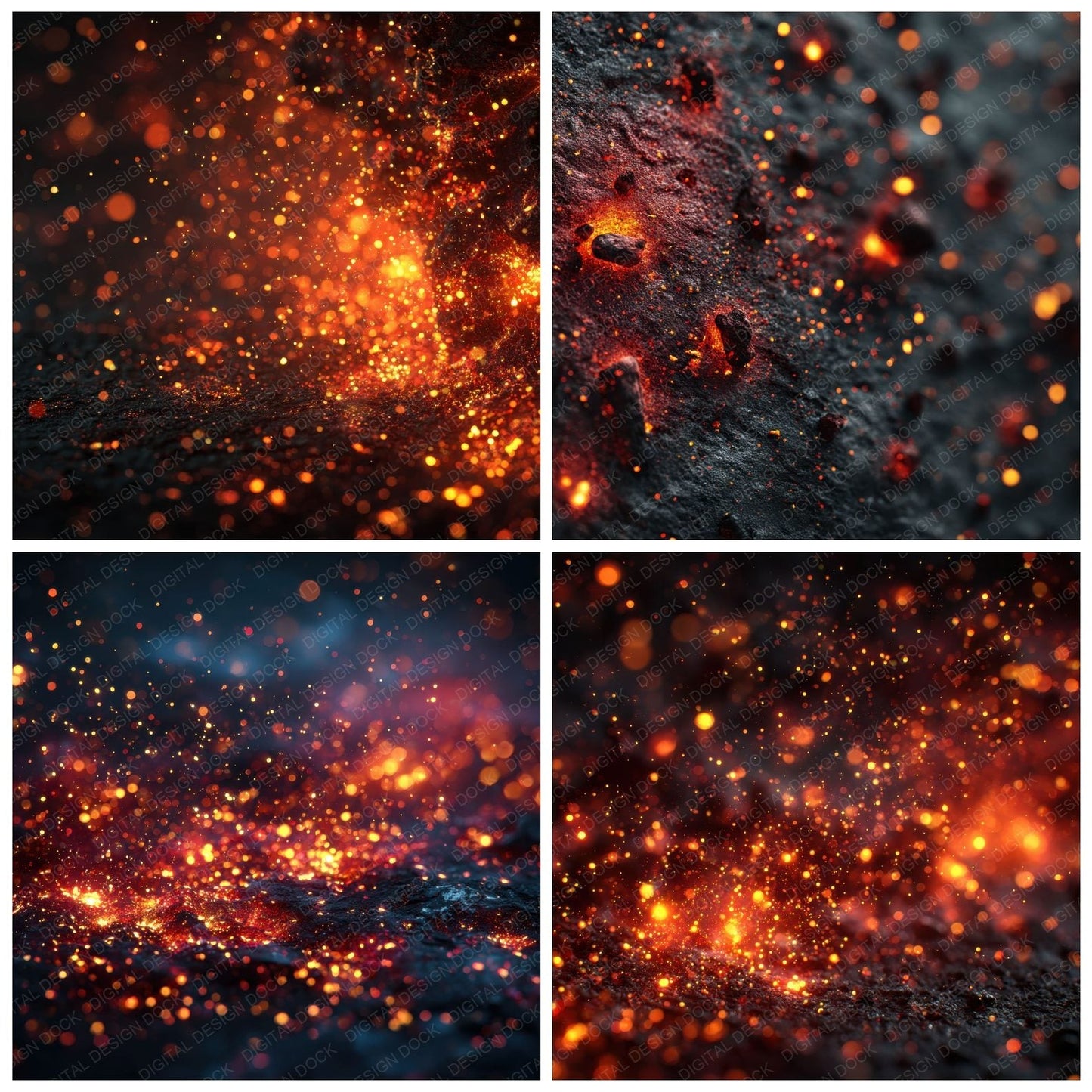 Glowing Ember Field Background Digital Paper Pack (DDD000269)