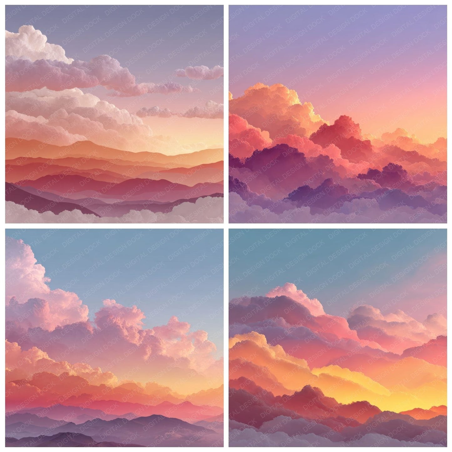 Minimal Gradient Sunset Background Digital Paper Pack (DDD000272)
