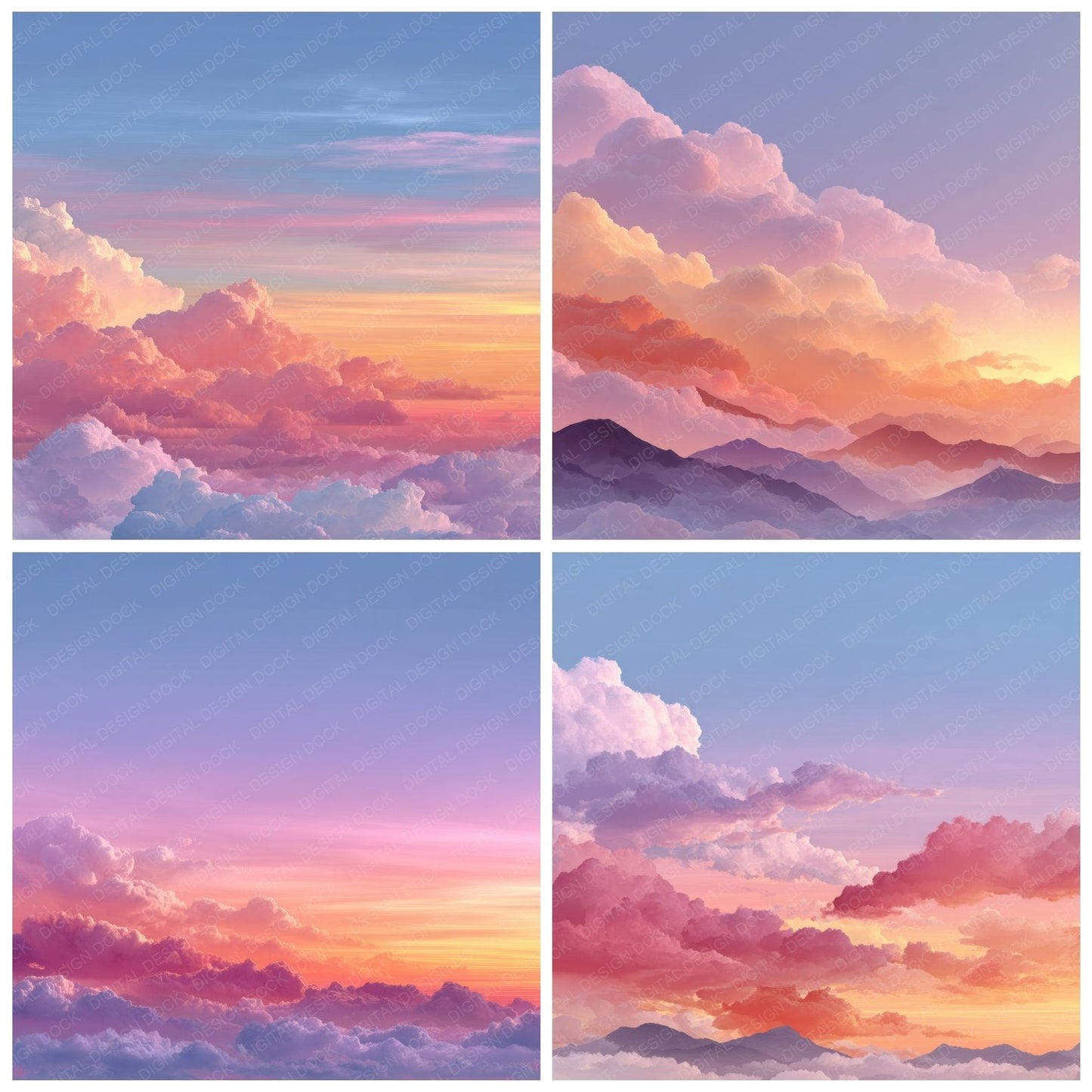 Minimal Gradient Sunset Background Digital Paper Pack (DDD000272)
