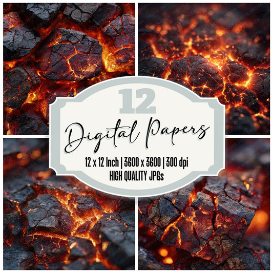 Molten Ember Macro Background Digital Paper Pack (DDD000273)