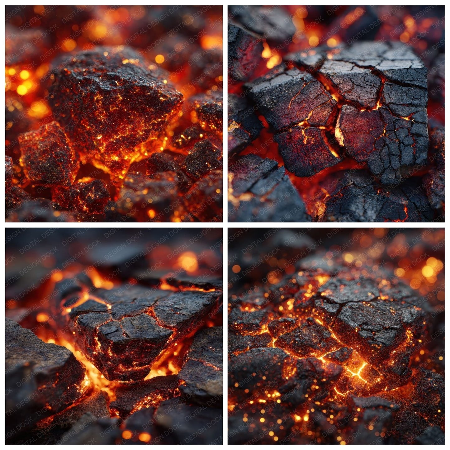 Molten Ember Macro Background Digital Paper Pack (DDD000273)