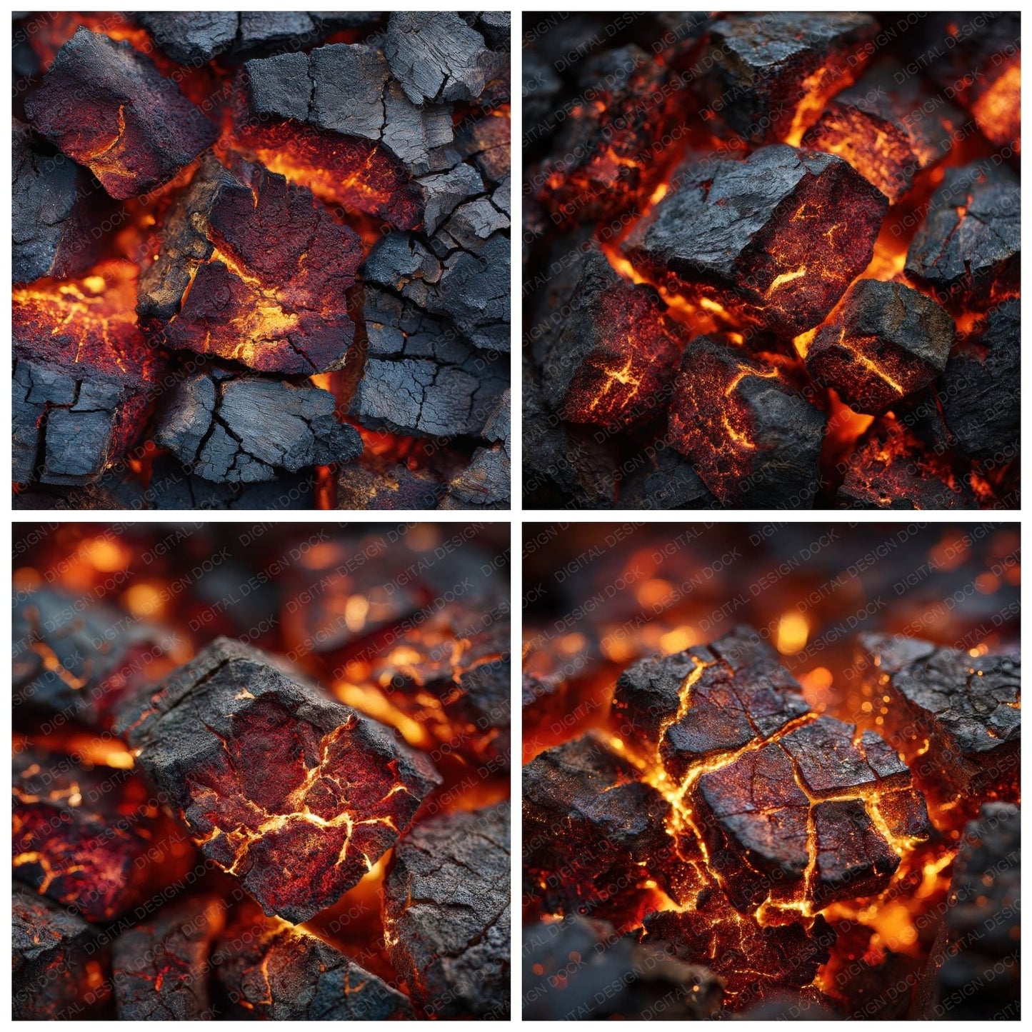 Molten Ember Macro Background Digital Paper Pack (DDD000273)