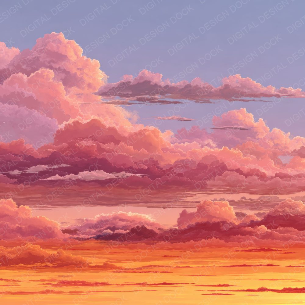 Warm Horizon Sunset Background Digital Paper Pack (DDD000280)
