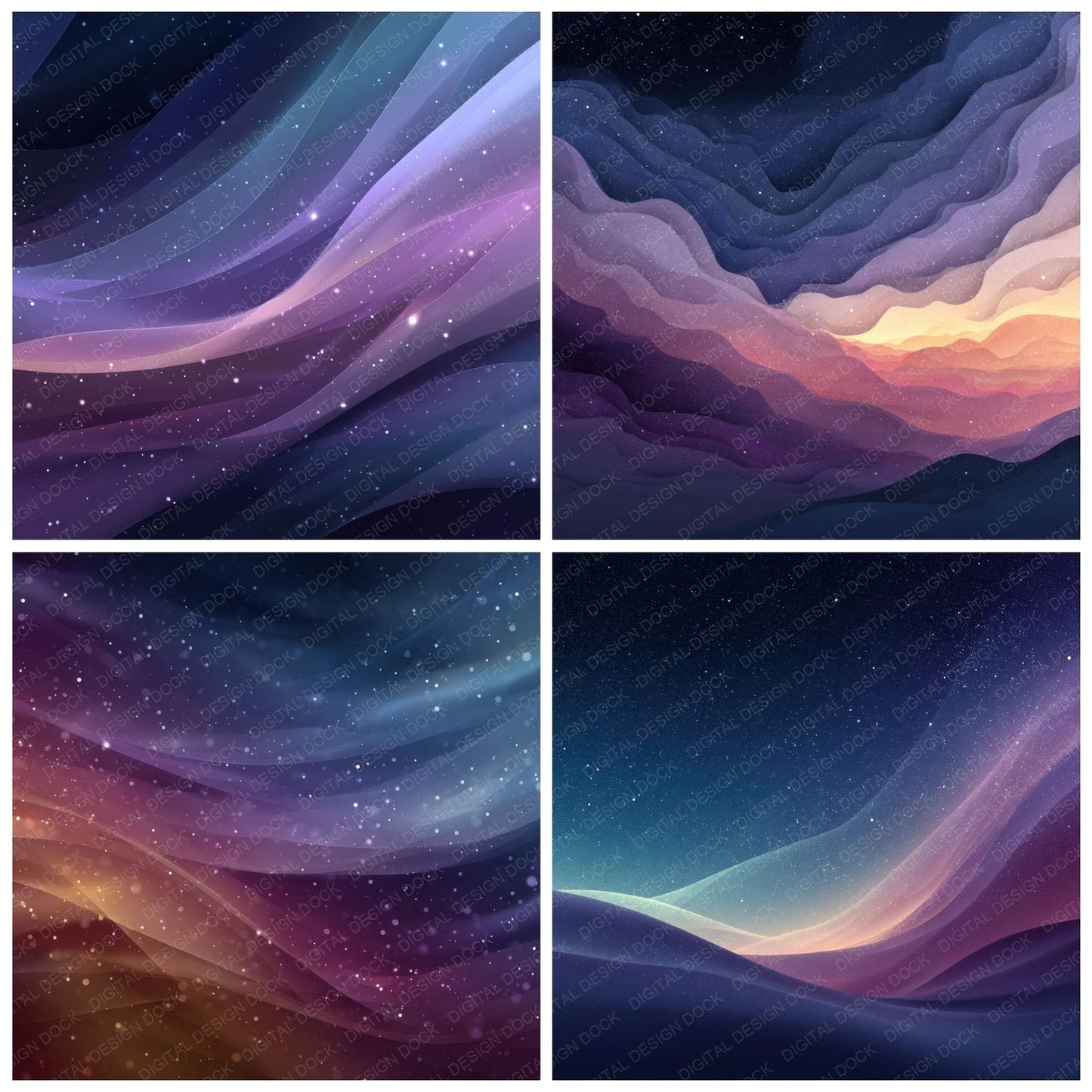 Abstract Cosmic Gradient Background Digital Paper Pack (DDD000281)