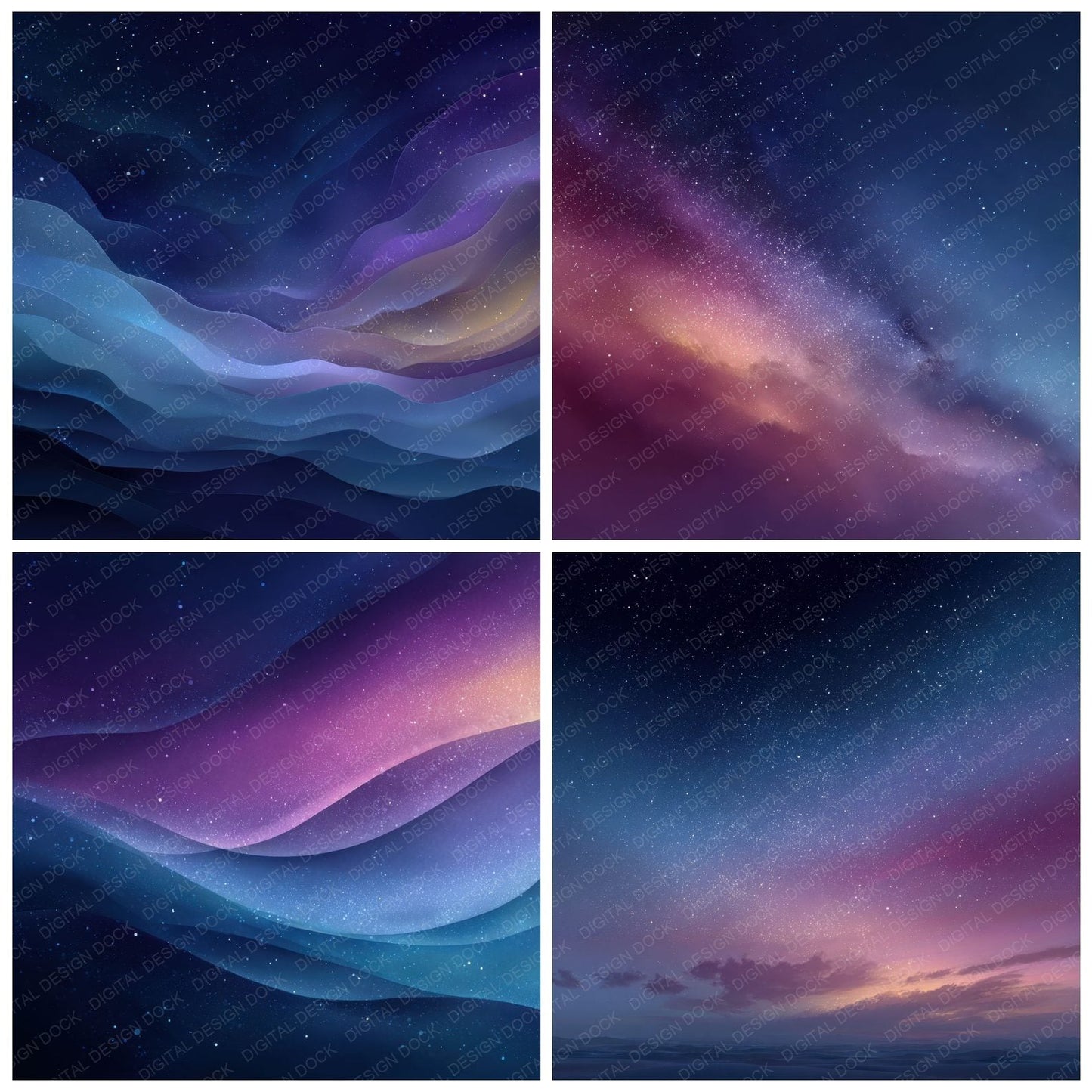 Abstract Cosmic Gradient Background Digital Paper Pack (DDD000281)