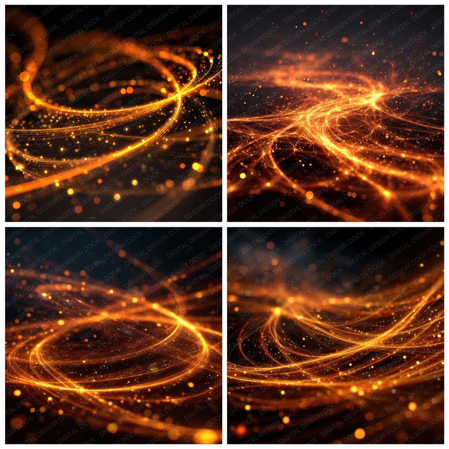 Chaotic Fire Light Trails Background Digital Paper Pack (DDD000282)