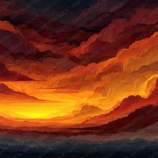 Fire Cloud Overhead Background Digital Paper Pack (DDD000286)