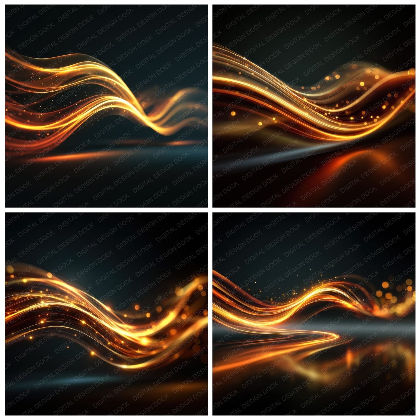 Fire Ribbon Light Background Digital Paper Pack (DDD000287)